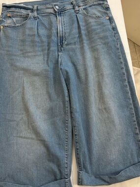 GAP Light Blue High-Rise Trouser Jeans wide leg size 34